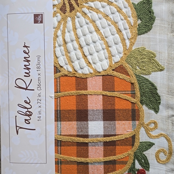 HOMEWEAR BRAND FALL TABLE RUNNER " GATHER"  14" X 72" - Picture 1 of 11